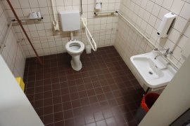 The accessible toilet at the Hugo R Kruyt building