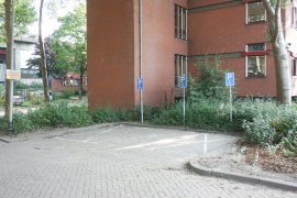 The parking spaces for disabled at the Sjoerd Groenman building