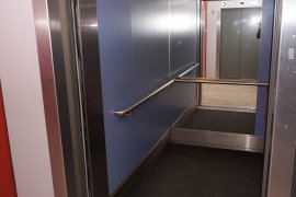 One of the elevators of the Willem C. van Unnik building